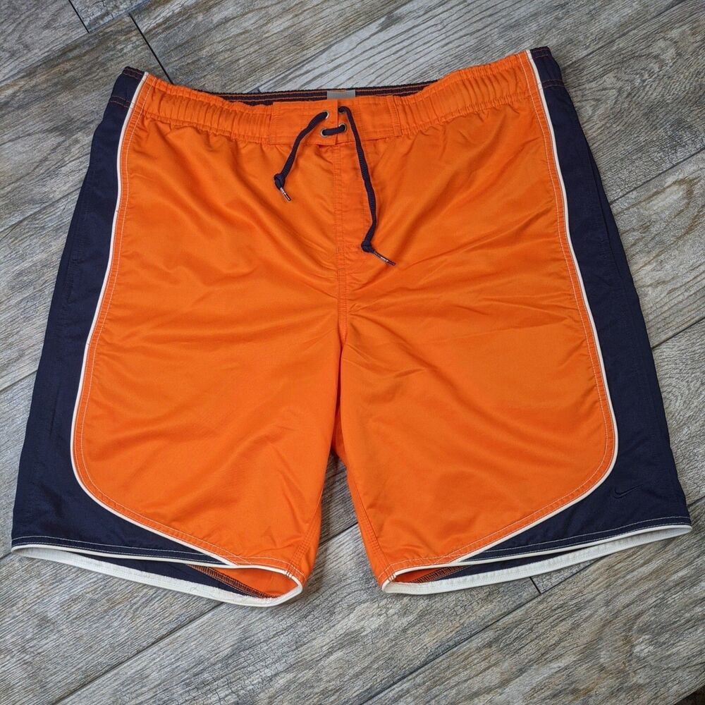 Nike Men's Swim Trunks Size Large  Orange Blue  Board Shorts Surfing Beach